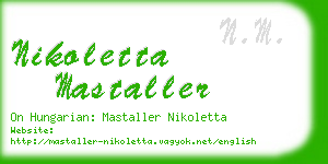 nikoletta mastaller business card